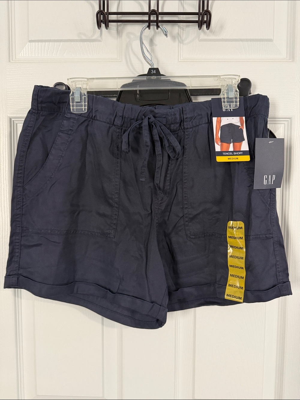 GAP Navy Drawstring Tencel Utility Shorts